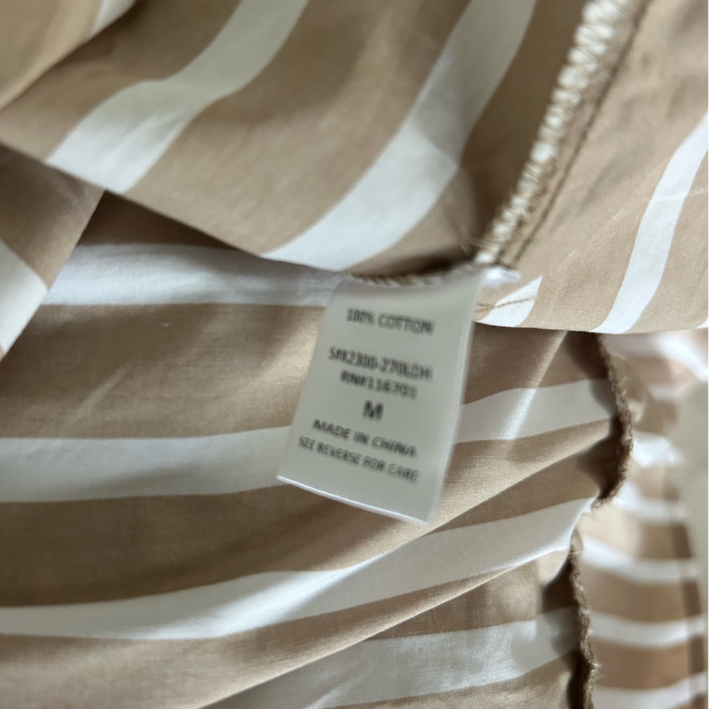 Karlie Poplin Striped Tan and White Dress - Picture 6 of 6
